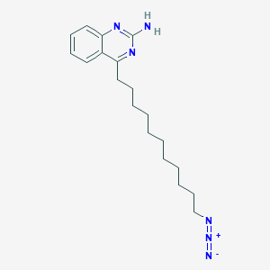 B1221631 N-(10-Azido-1-methyldecyl)-4-quinazolinamine CAS No. 173219-32-4