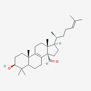 molecular formula C30H48O2 B1221632 4,4-Dimethyl-14a-formyl-5a-cholesta-8,24-dien-3b-ol 