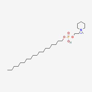 molecular formula C26H55NO4P+ B1221633 2-(1-Methylpiperidin-1-ium-1-yl)ethyl octadecyl hydrogen phosphate 