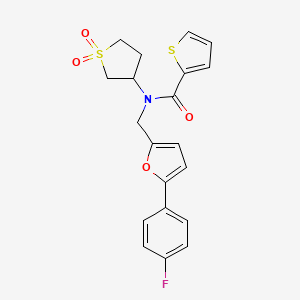 molecular formula C20H18FNO4S2 B12216405 N-(1,1-dioxidotetrahydrothiophen-3-yl)-N-{[5-(4-fluorophenyl)furan-2-yl]methyl}thiophene-2-carboxamide 