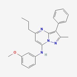 molecular formula C23H24N4O B12216432 N-(3-methoxyphenyl)-2-methyl-3-phenyl-5-propylpyrazolo[1,5-a]pyrimidin-7-amine 