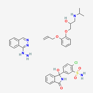 molecular formula C37H42ClN7O7S B1221644 Chlorthalidone mixture with hydralazine and oxprenolol CAS No. 90992-24-8