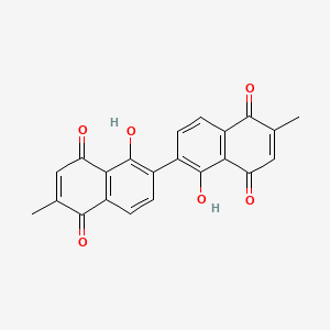 molecular formula C22H14O6 B1221647 (2,2'-联萘)-5,5',8,8'-四酮, 1,1'-二羟基-6,6'-二甲基- CAS No. 20175-85-3