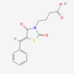 molecular formula C14H13NO4S B12216473 4-[2,4-Dioxo-5-(phenylmethylene)-1,3-thiazolidin-3-yl]butanoic acid 
