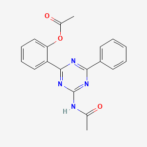 molecular formula C19H16N4O3 B1221648 乙酸[2-(4-乙酰氨基-6-苯基-1,3,5-三嗪-2-基)苯基]酯 