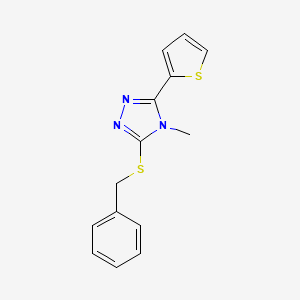 molecular formula C14H13N3S2 B12216512 3-(benzylsulfanyl)-4-methyl-5-(thiophen-2-yl)-4H-1,2,4-triazole 