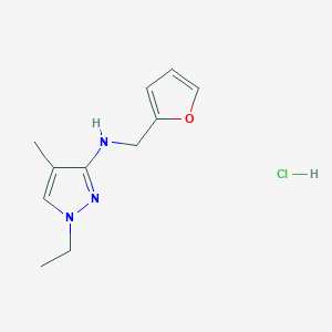 molecular formula C11H16ClN3O B12216526 1-ethyl-N-(2-furylmethyl)-4-methyl-1H-pyrazol-3-amine 