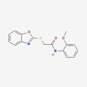 molecular formula C16H14N2O3S B1221654 2-(1,3-benzoxazol-2-ylsulfanyl)-N-(2-methoxyphenyl)acetamide 