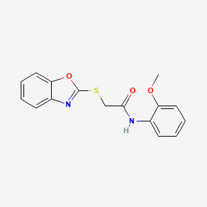molecular formula C16H14N2O3S B1221654 2-(1,3-benzoxazol-2-ylthio)-N-(2-methoxyphenyl)acetamide 