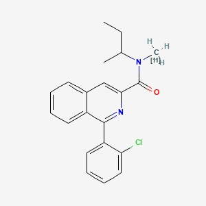 molecular formula C21H21ClN2O B1221656 1-(2-Chlorophenyl)-N-methyl-N-(1-methylpropyl)-3-isoquinolinecarboxamide C-11 CAS No. 124236-60-8