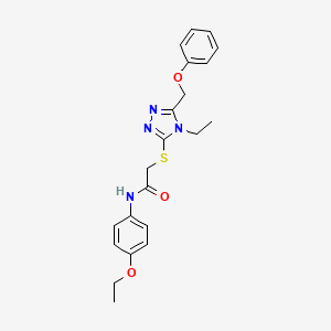molecular formula C21H24N4O3S B12216608 N-(4-ethoxyphenyl)-2-{[4-ethyl-5-(phenoxymethyl)-4H-1,2,4-triazol-3-yl]sulfanyl}acetamide 