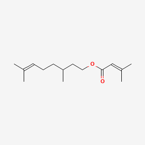 molecular formula C15H26O2 B1221664 2-Butenoic acid, 3-methyl-, 3,7-dimethyl-6-octenyl ester CAS No. 20770-40-5