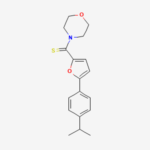 molecular formula C18H21NO2S B12216711 Morpholin-4-yl{5-[4-(propan-2-yl)phenyl]furan-2-yl}methanethione 