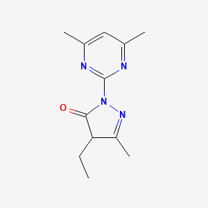 molecular formula C12H16N4O B12216751 2-(4,6-dimethylpyrimidin-2-yl)-4-ethyl-5-methyl-2,4-dihydro-3H-pyrazol-3-one 