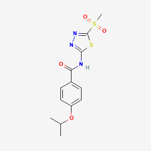 molecular formula C13H15N3O4S2 B12216756 N-[5-(methylsulfonyl)-1,3,4-thiadiazol-2-yl]-4-(propan-2-yloxy)benzamide 