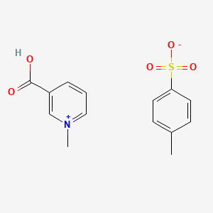 molecular formula C14H15NO5S B1221678 Pyridinium, 3-carboxy-1-methyl-, salt with 4-methylbenzenesulfonic acid (1:1) CAS No. 60388-20-7