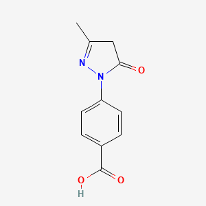 molecular formula C11H10N2O3 B1221679 4-(3-Methyl-5-oxo-2-pyrazolin-1-yl)benzoic acid CAS No. 60875-16-3