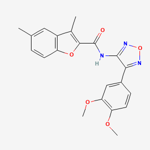 molecular formula C21H19N3O5 B12216813 N-[4-(3,4-dimethoxyphenyl)-1,2,5-oxadiazol-3-yl]-3,5-dimethyl-1-benzofuran-2-carboxamide 