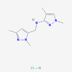 molecular formula C11H18ClN5 B12216828 N-[(2,5-dimethylpyrazol-3-yl)methyl]-1,4-dimethylpyrazol-3-amine;hydrochloride 
