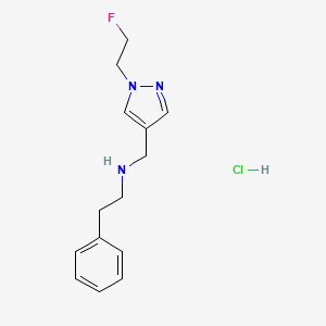 molecular formula C14H19ClFN3 B12216832 N-[[1-(2-fluoroethyl)pyrazol-4-yl]methyl]-2-phenylethanamine;hydrochloride 