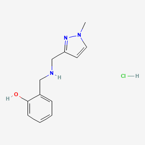 molecular formula C12H16ClN3O B12216849 2-[[(1-Methylpyrazol-3-yl)methylamino]methyl]phenol;hydrochloride 