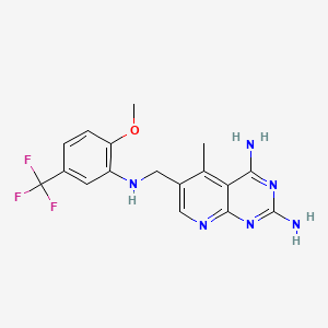 molecular formula C17H17F3N6O B1221689 6-[[2-methoxy-5-(trifluoromethyl)anilino]methyl]-5-methylpyrido[2,3-d]pyrimidine-2,4-diamine CAS No. 174654-98-9