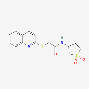 molecular formula C15H16N2O3S2 B12216931 N-(1,1-dioxidotetrahydrothiophen-3-yl)-2-(quinolin-2-ylsulfanyl)acetamide 