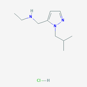 molecular formula C10H20ClN3 B12216946 ethyl[(1-isobutyl-1H-pyrazol-5-yl)methyl]amine 