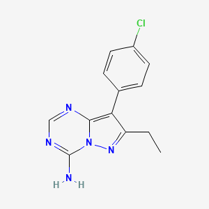 molecular formula C13H12ClN5 B12216948 Pyrazolo[1,5-a]-1,3,5-triazin-4-amine, 8-(4-chlorophenyl)-7-ethyl- CAS No. 1030420-98-4