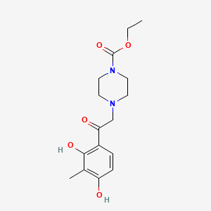 molecular formula C16H22N2O5 B12216974 Ethyl 4-[2-(2,4-dihydroxy-3-methylphenyl)-2-oxoethyl]piperazine-1-carboxylate 
