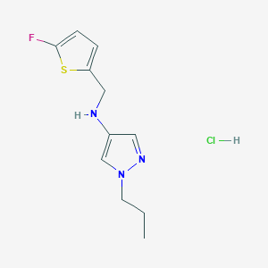 molecular formula C11H15ClFN3S B12216977 N-[(5-fluoro-2-thienyl)methyl]-1-propyl-1H-pyrazol-4-amine 