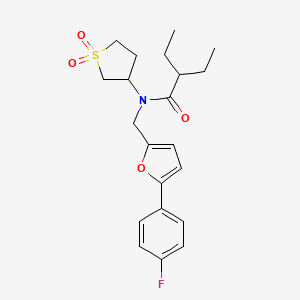 molecular formula C21H26FNO4S B12217023 N-(1,1-dioxidotetrahydrothiophen-3-yl)-2-ethyl-N-{[5-(4-fluorophenyl)furan-2-yl]methyl}butanamide 