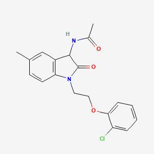 molecular formula C19H19ClN2O3 B12217026 N-{1-[2-(2-chlorophenoxy)ethyl]-5-methyl-2-oxoindolin-3-yl}acetamide 