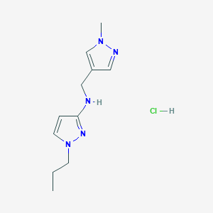 molecular formula C11H18ClN5 B12217035 N-[(1-methylpyrazol-4-yl)methyl]-1-propylpyrazol-3-amine;hydrochloride 