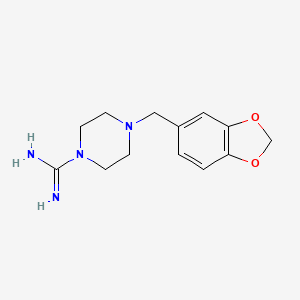 molecular formula C13H18N4O2 B12217079 4-(1,3-Benzodioxol-5-ylmethyl)piperazine-1-carboximidamide 
