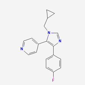molecular formula C18H16FN3 B1221713 4-(4-Fluorophenyl)-1-cycloropropylmethyl-5-(4-pyridyl)-imidazole 