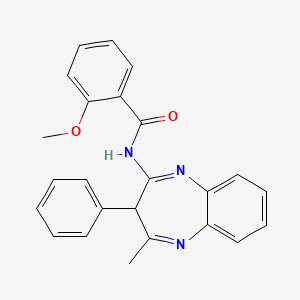 molecular formula C24H21N3O2 B12217146 2-methoxy-N-(4-methyl-3-phenyl-3H-1,5-benzodiazepin-2-yl)benzamide 