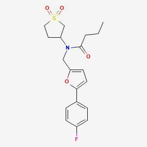 molecular formula C19H22FNO4S B12217164 N-(1,1-dioxidotetrahydrothiophen-3-yl)-N-{[5-(4-fluorophenyl)furan-2-yl]methyl}butanamide 