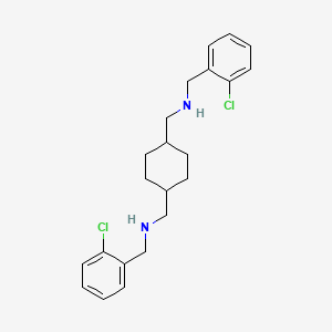 molecular formula C22H28Cl2N2 B1221717 N-[(2-chlorophenyl)methyl]-1-[4-[[(2-chlorophenyl)methylamino]methyl]cyclohexyl]methanamine 