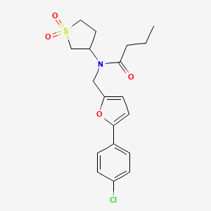 molecular formula C19H22ClNO4S B12217176 N-{[5-(4-chlorophenyl)furan-2-yl]methyl}-N-(1,1-dioxidotetrahydrothiophen-3-yl)butanamide 