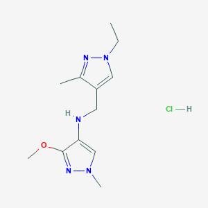 molecular formula C12H20ClN5O B12217177 N-[(1-ethyl-3-methylpyrazol-4-yl)methyl]-3-methoxy-1-methylpyrazol-4-amine;hydrochloride 