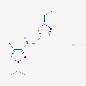 molecular formula C13H22ClN5 B12217245 N-[(1-ethyl-1H-pyrazol-4-yl)methyl]-1-isopropyl-4-methyl-1H-pyrazol-3-amine 