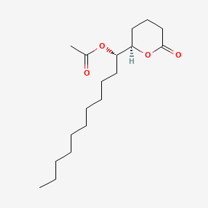 molecular formula C18H32O4 B1221727 (1s)-1-[(2r)-6-Oxotetrahydro-2h-Pyran-2-Yl]undecyl Acetate CAS No. 85551-39-9