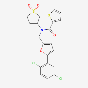 molecular formula C20H17Cl2NO4S2 B12217313 N-{[5-(2,5-dichlorophenyl)furan-2-yl]methyl}-N-(1,1-dioxidotetrahydrothiophen-3-yl)thiophene-2-carboxamide 