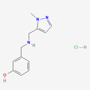 molecular formula C12H16ClN3O B12217354 3-[[(2-Methylpyrazol-3-yl)methylamino]methyl]phenol;hydrochloride 