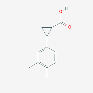 molecular formula C12H14O2 B12217363 2-(3,4-Dimethylphenyl)cyclopropane-1-carboxylic acid 