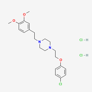 molecular formula C22H31Cl3N2O3 B12217372 Piperazine, 1-[2-(4-chlorophenoxy)ethyl]-4-[2-(3,4-dimethoxyphenyl)ethyl]-, dihydrochloride 