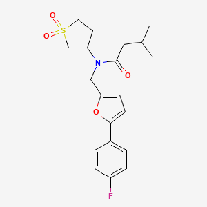 molecular formula C20H24FNO4S B12217444 N-(1,1-dioxidotetrahydrothiophen-3-yl)-N-{[5-(4-fluorophenyl)furan-2-yl]methyl}-3-methylbutanamide 