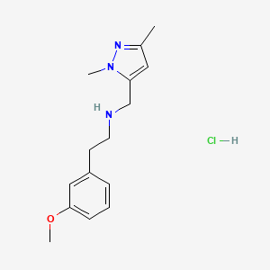 molecular formula C15H22ClN3O B12217472 N-[(2,5-dimethylpyrazol-3-yl)methyl]-2-(3-methoxyphenyl)ethanamine;hydrochloride 