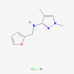 molecular formula C10H14ClN3O B12217480 N-(2-furylmethyl)-1,4-dimethyl-1H-pyrazol-3-amine 